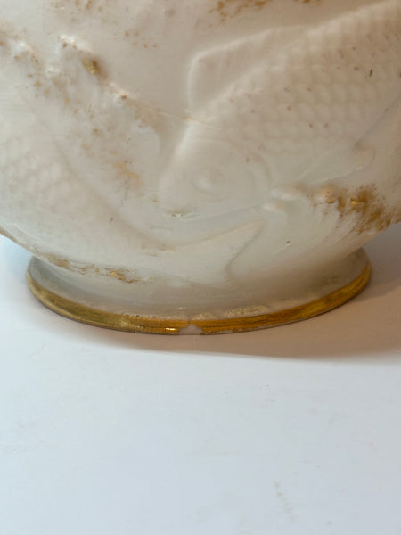 Belleek Chocolate Pot. Raised Fish Mermaid Spout and Handle. Ceramic Art Company