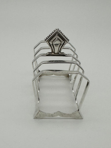 Toast Rack. English Sterling Silver. Birmingham 1932. Art Deco. 2 3/4" x 1 3/4"