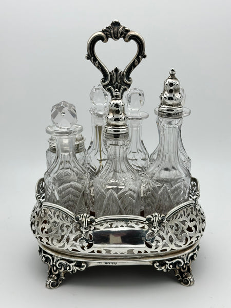 English Sterling Silver Castor Condiment Set. Victorian. London 1878 Date Mark