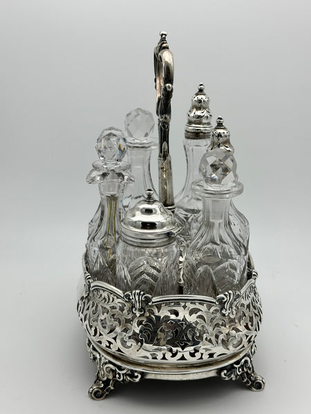 English Sterling Silver Castor Condiment Set. Victorian. London 1878 Date Mark