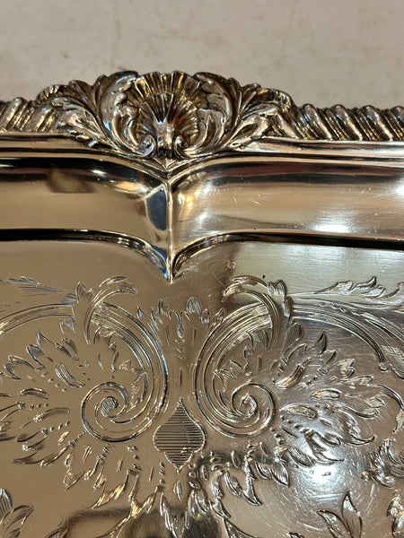 Georgian Period English Sterling Silver Handled Tray.