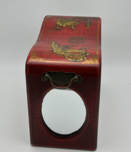 Chinese Mahjong Set Red and Gold Lacquer Box Complete 144 Tiles. Early 20th C