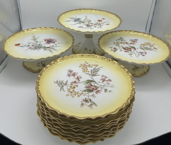 English Dessert Service. Bishop & Stonier Bisto (1891-1939). 12 pcs