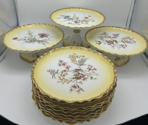 English Dessert Service. Bishop & Stonier Bisto (1891-1939). 12 pcs