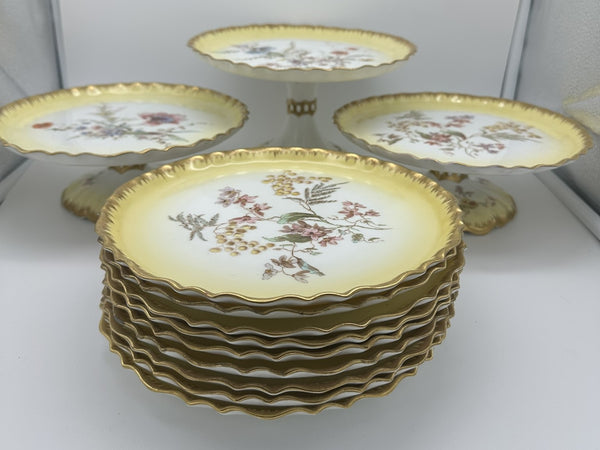 English Dessert Service. Bishop & Stonier Bisto (1891-1939). 12 pcs