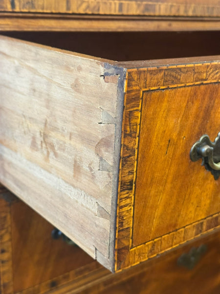 Highboy Chest. English Edwardian. Mahogany and Satinwood. Circa 1890-1900