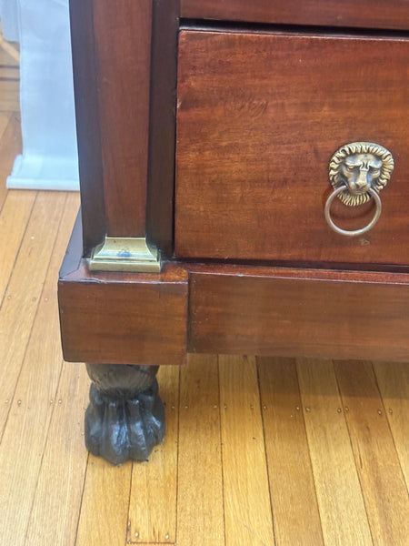 French Chest of Drawers. Mahogany Black Marble Top. 19th Century