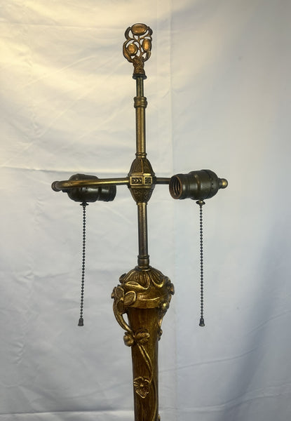 Floor Lamp Art Deco Art Nouveau Gilded Gesso Flowers and Vines. Circa 1920. 70"