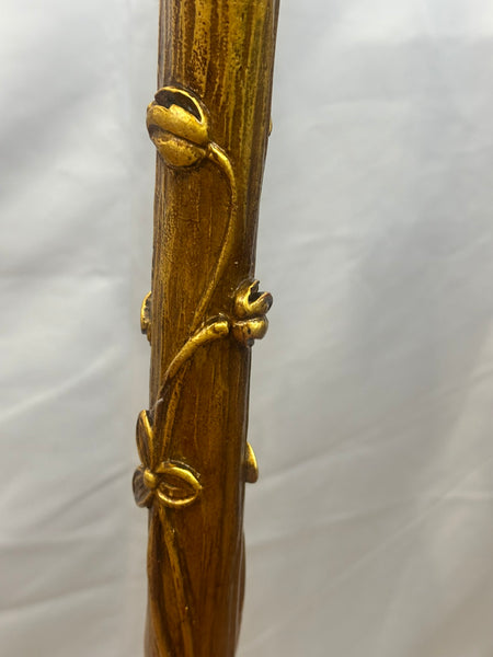 Floor Lamp Art Deco Art Nouveau Gilded Gesso Flowers and Vines. Circa 1920. 70"