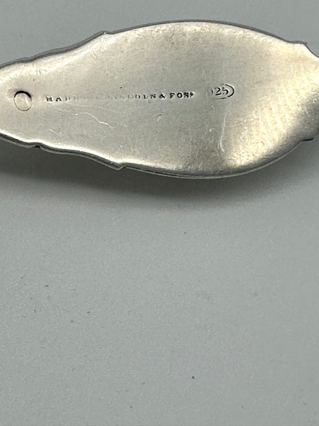 Sardine Tongs. American Coin Silver. Haddock Lincoln Foss, Boston MA 1857-1868